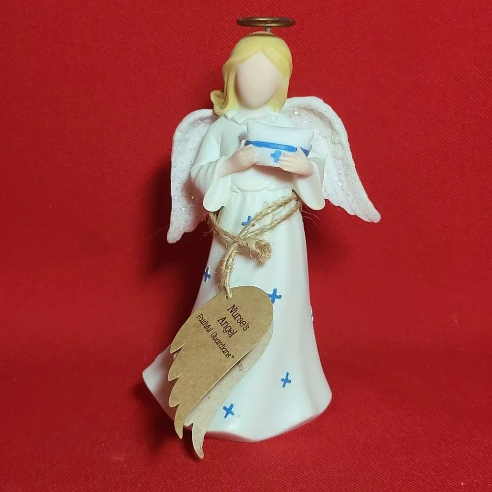 Nurse Angel Holding Nurse Cap Faithful Guardians Figurine Decor FG9-9188
